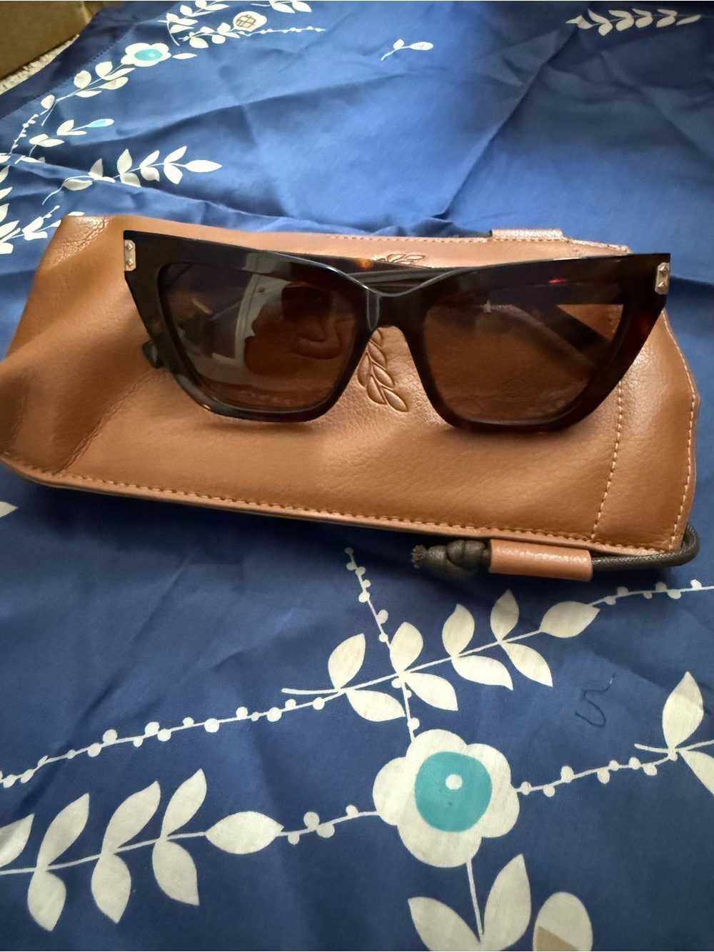 MCM Tortoiseshell Cat-Eye Sunglasses with Brown Case